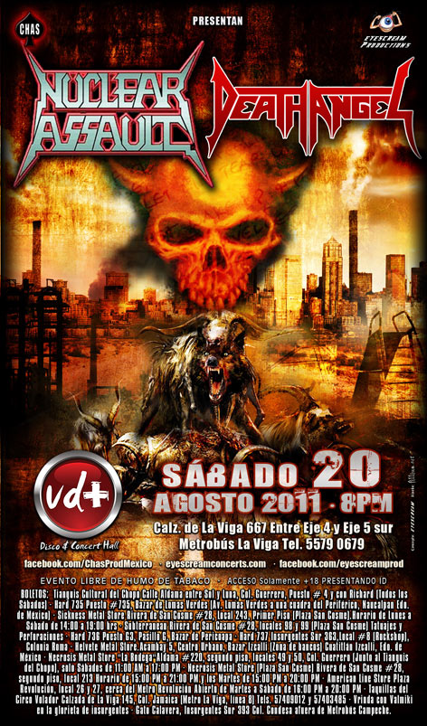 Mañana inicia la venta de boletos de Nuclear Assault y Death Angel para el 20 de Agosto maana-inicia-la-venta-de-boletos-de-nuclear-assault-y-death-angel-para-el-20-de-agosto