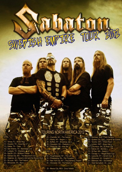 SABATON Presentará disco nuevo: 'Carolus Rex' en gira Americana en Mayo sabaton-presentar-disco-nuevo-carolus-rex-en-gira-americana-en--mayo